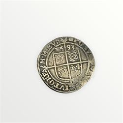 Queen Elizabeth I 1593 hammered silver sixpence coin