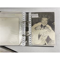 Four ring binder folders and contents of photographs and correspondence with original and printed autographs including Political, Theatre, Film etc