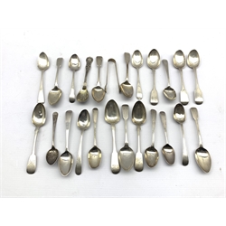  Five early 19th Century silver tea spoons and various other 19th Century silver tea spoons etc approx 11oz  