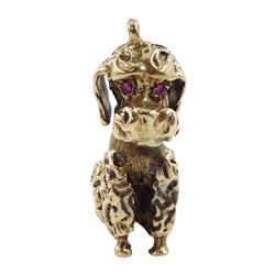 9ct gold dog poodle pendant/charm, London 1964