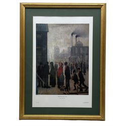 After Laurence Stephen Lowry R.A. (British 1887-1976): 'Salford Street Scene', limited edition colour lithograph numbered 247/850 in pencil 41cm x 30cm