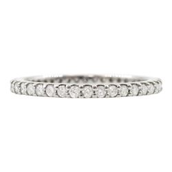 18ct white gold round brilliant cut diamond full eternity ring, stamped 750, total diamond weight approx 0.50 carat