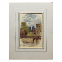G H Brown (British late 19th century): 'York Minster from the South', 'North Street Postern York', and 'Minster and Water Tower York', set of three watercolour signed titled and dated 1894 and 1896, 21cm x 14cm and 14cm x 20.5cm (one unframed) (3)