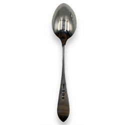 Set of six silver teaspoons by W H Haseler Ltd, Birmingham 1923, two further silver teaspoons, silver serviette ring and silver mustard spoon (10)