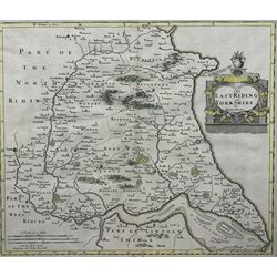 Robert Morden (British c.1650-1703): 'The East Riding of Yorkshire', 18th century engraved map with hand colouring 35cm x 41cm