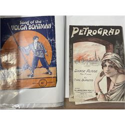 An album of Victorian and later sheet music covers mainly including European Subjects to include Lights of Paris, Waltz Paree, Spanish Love, The Silver Trumpets, Beautiful Venice, and many others (approx 65, plus later printed covers) Provenance: From the Estate of a Local private collector