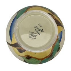 Clarice Cliff Fantasque Bizarre 'Secrets' pattern bowl, printed marks beneath, D20.5cm x H8cm