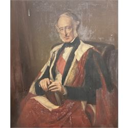 After George Richmond (British 1809-1896): Portrait of Sir Charles Wood 1st Viscount Halifax Three Quarter Length Wearing Peers Robes, 19th century oil on canvas unsigned 109cm x 90cm
Provenance: property of a Nobleman 