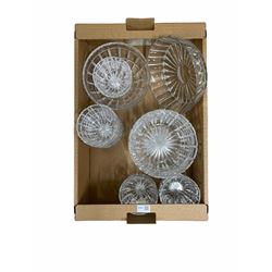 Cut glass dessert service and a matching bowl in one box