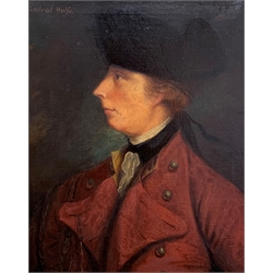 After J.S.C  Schaak - Half length oil portrait on canvas of General Wolfe, 53cm x 42cm 
