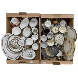Large quantity of Mayfair Indian Tree pattern dinner ware together with other china in two boxes