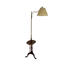 Brass and mahogany lamp