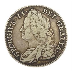 George II 1743 halfcrown coin