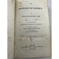 William Mitford - The History of Greece, eight volumes published 1829, full calf and gilt and History of the Reign of Charles V, one volume only  (9) 