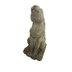 Composite stone garden statue of a moon-gazing hare