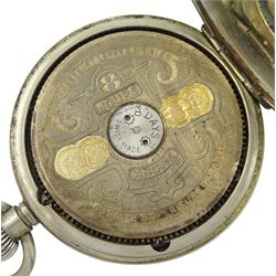 Hebdomas Patent 8 Days nickel pocket watch