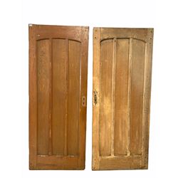 Pair of panelled oak doors, 81cm x 203cm