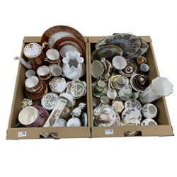 Aynsley 'Pembroke' ceramics, 'Elizabethan' coffee ware, Continental ceramics, Fenton China coffee cup and saucer and other ceramics in two boxes