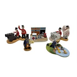 Robert Harrop The Camberwick Green Collection figures comprising two 'Captain Snort with the Cannon, On Your Marks', 'Cuthbet's Morning Off', two 'Dr Mopp, Bees by the Bakery' and 'Mr Crockett's Garage', all but one with box, as new 