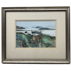 Gwilym John Blockley (British 1921-2002): 'Looking Towards Skye', watercolour signed, titled on artist's gallery label verso 18cm x 26cm
