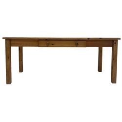 Habitat - Pine rectangular dining table fitted with drawer, raised on squared supports 