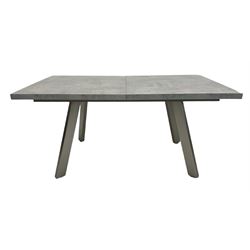 Barker and Stonehouse - concrete effect extending dining table on metal supports