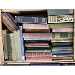 Assorted books including Religion, Novels, Reference works etc in three boxes
