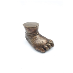 Bronze sculpture of a baby's foot, L8cm. Provenance: from the Arnup collection 