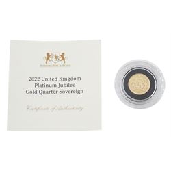 Queen Elizabeth II 2022 gold quarter sovereign coin