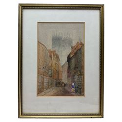 Thomas 'Tom' Dudley (British 1857-1935): York Street Scene, watercolour signed and dated 1876, 23cm x 15cm