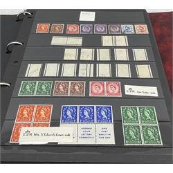 Great British Queen Elizabeth II pre-decimal stamps including commemoratives, castles, wildings, margin examples, blocks etc, mint and used, housed in a red ring binder folder