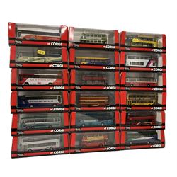 Eighteen Corgi The Original Omnibus Company Limited Edition 1:76 scale buses and coaches, boxed (18)