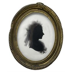 John Miers (British c.1758-1821): Side Profile Portrait of Charlotte Aynscombe (1760-1799), miniature silhouette on plaster, Miers label verso inscribed with sitter's name 12cm x 10cm
Notes: Aynscombe was a draughtswoman in her own right and pupil of Alexander Cozens (1717-1786). 