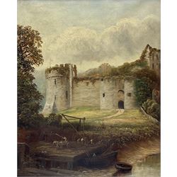 Henry Harris (British 1852-1926): Chepstow Castle - Wye Valley Wales, oil on canvas signed 49cm x 40cm