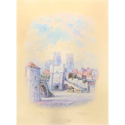 George Fall (British 1848-1925) 'Bootham Bar, Minster, York' watercolour signed and inscribed 32cm x 25cm 