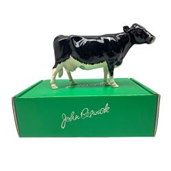 Beswick Shetland cow in black and white gloss 4112, boxed