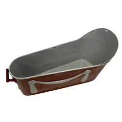 Early 20th century French painted tin bath