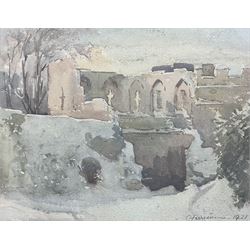 George Harrison (York 1882-1936): 'St Mary's Abbey - York', watercolour signed and dated 1921, titled verso 27cm x 35cm