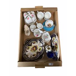 Wedgwood Sandon part tea set, three Elizabethan bone china dishes and other items