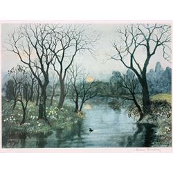 After Helen Layfield Bradley (British 1900-1979): 'Light Go Gently', limited edition print blindstamped and signed by the artist 27cm x 37cm