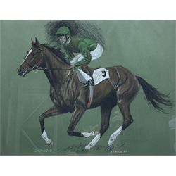 Nigel Brunyee (British contemporary): 'Shernazar', pastel signed and dated '85, 48cm x 63cm
