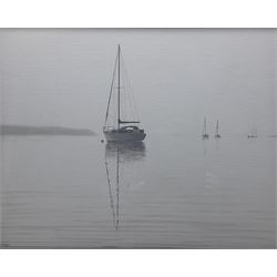 James Miller (British 1962-): 'Morning Mist Ambleside', oil on board signed, titled veso 39cm x 49cm