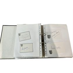Approximately three-hundred golf and footballing autographs and signatures, including Sevvy Ballasteros, Tiger Woods, Jack Nicklaus, Rivaldo, Stanley Matthews, Gordon Banks etc in one folder