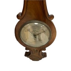 Late Victorian mercury barometer c1890, mahogany scroll design case, mercury tube intact and mercury present.
