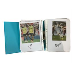 Leeds United football club - various autographs and signatures including Rob Green, Calvin Philips, Luke Ayling, Patrick Bamford etc, in one folder