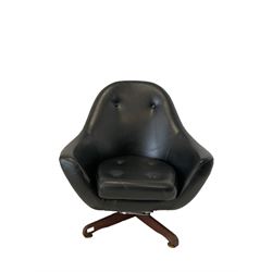 20th century swivel chair upholstered in faux leather