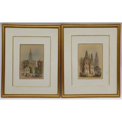 Edwin Thomas Dolby (British 1849-1895): 'Ivreux Normandy' and 'Old Fruit Market Strasburg', pair watercolours signed with initials and titled, one dated 1894, 26cm x 19cm (2)