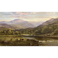 Alfred Augustus Glendening Snr. (British 1840-1921): 'The Glaslyn - North Wales', oil on canvas signed 40cm x 65cm 
Notes: this picture was exhibited at Cooling Galleries London