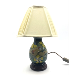 Moorcroft baluster form table lamp with shade, H42cm