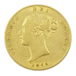Queen Victoria 1853 gold half sovereign coin 